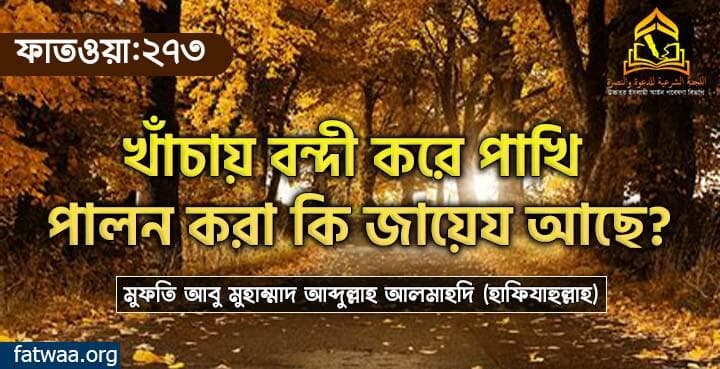 খাঁচায় বন্দী করে পাখি পালন করা কি জায়েয আছে? ফাতওয়া
