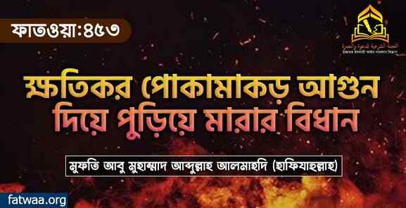 ক্ষতিকর পোকামাকড় আগুন দিয়ে পুড়িয়ে মারার বিধান